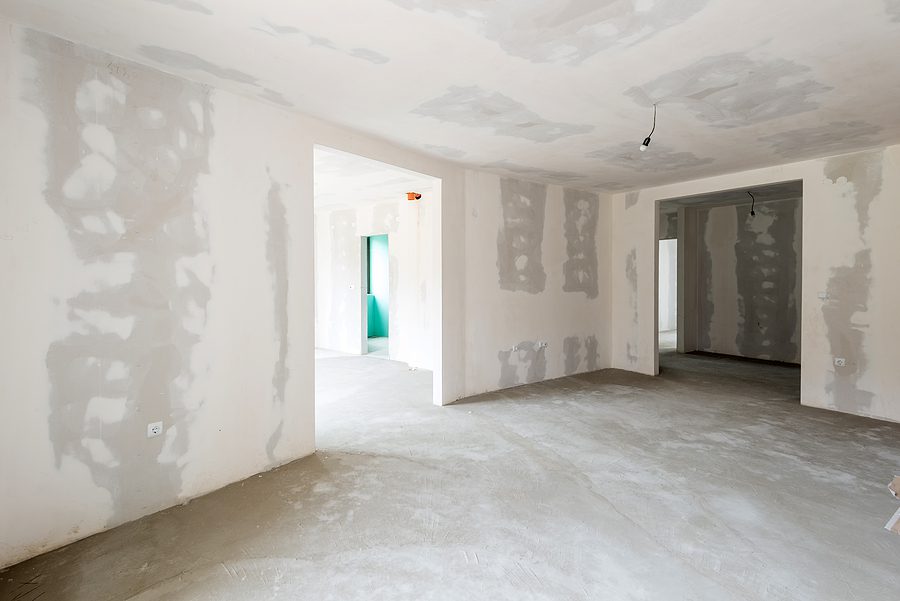Unfinished Building Interior, White Room